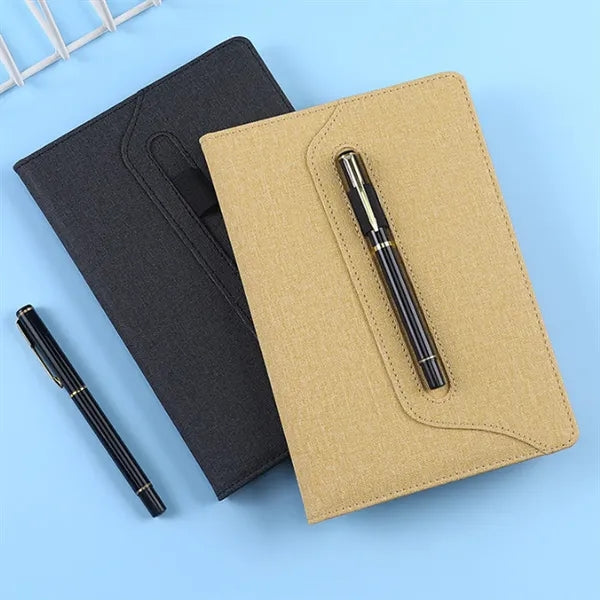 A5 PU Leather Minimalist Durable Notebook with Pen Holder
