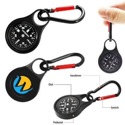 Zinc Alloy Outdoor Hanging Ring Carabiner Survival Compass