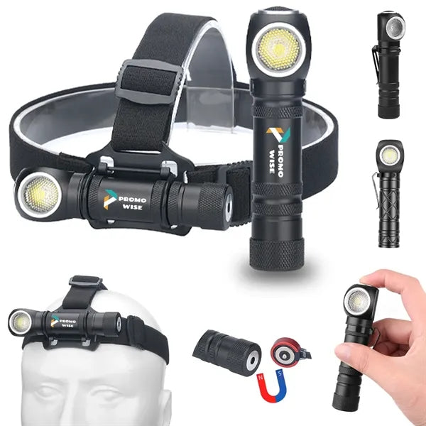 Waterproof USB Rechargeable Headlamp with Magnetic Base