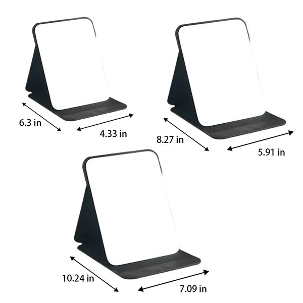 Foldable Adjustable Stand Wide View PU Leather Makeup Mirror