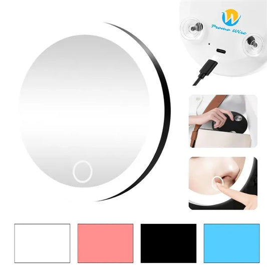 Portable Rechargeable Magnifying Mirror with Dimmable Light