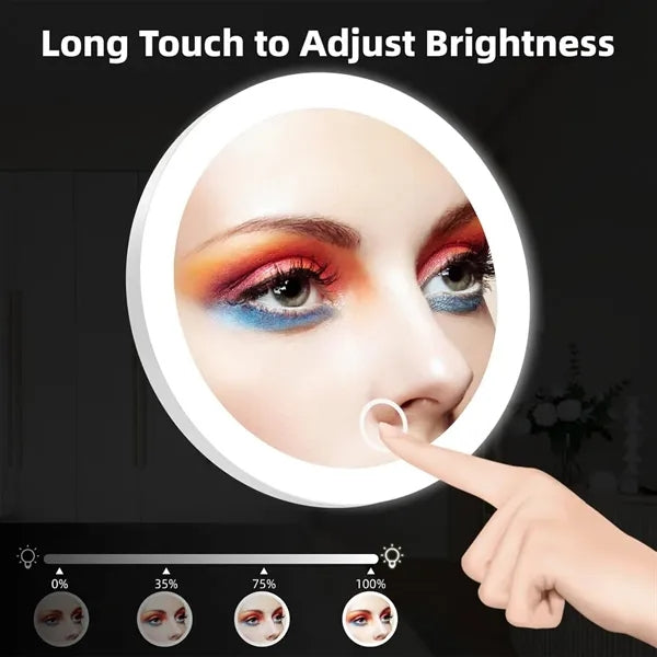 Portable Rechargeable Magnifying Mirror with Dimmable Light