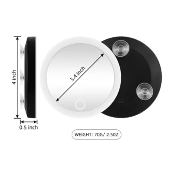 Portable Rechargeable Magnifying Mirror with Dimmable Light