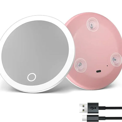 Portable Rechargeable Magnifying Mirror with Dimmable Light