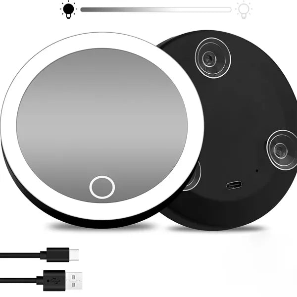 Portable Rechargeable Magnifying Mirror with Dimmable Light