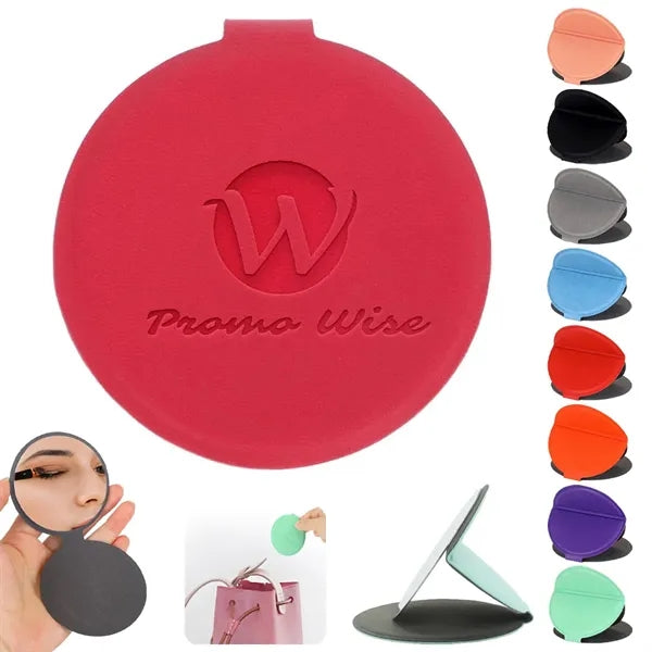 Adjustable Stand Wide View Foldable PU Leather Makeup Mirror