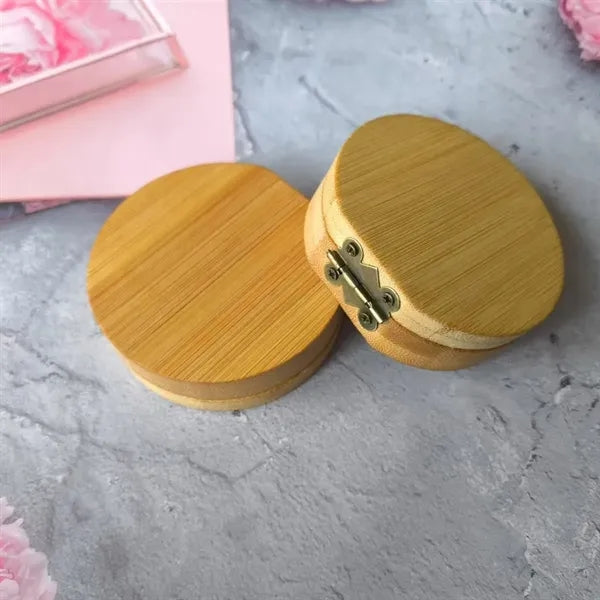 Foldable HD Glass Magnetic Compact Round Bamboo Mirror