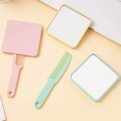 2-in-1 Hidden Design Non-Slip Portable Makeup Mirror Comb