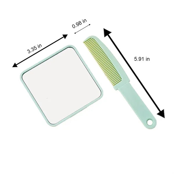 2-in-1 Hidden Design Non-Slip Portable Makeup Mirror Comb