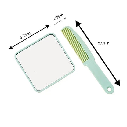 2-in-1 Hidden Design Non-Slip Portable Makeup Mirror Comb