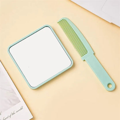 2-in-1 Hidden Design Non-Slip Portable Makeup Mirror Comb