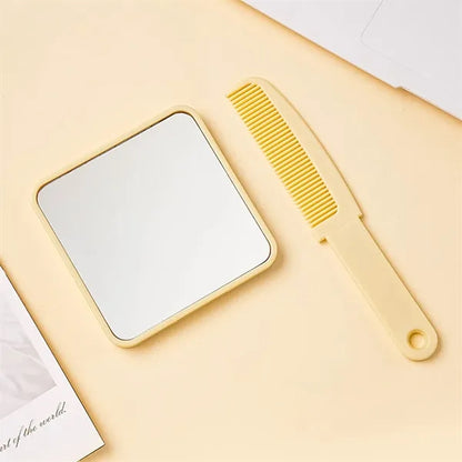 2-in-1 Hidden Design Non-Slip Portable Makeup Mirror Comb
