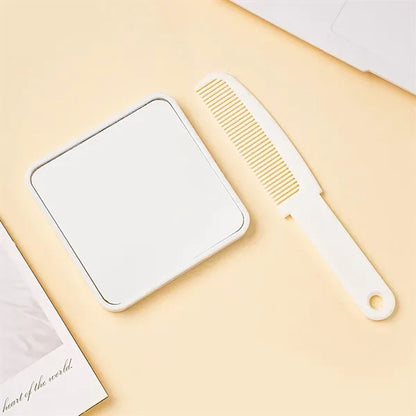 2-in-1 Hidden Design Non-Slip Portable Makeup Mirror Comb