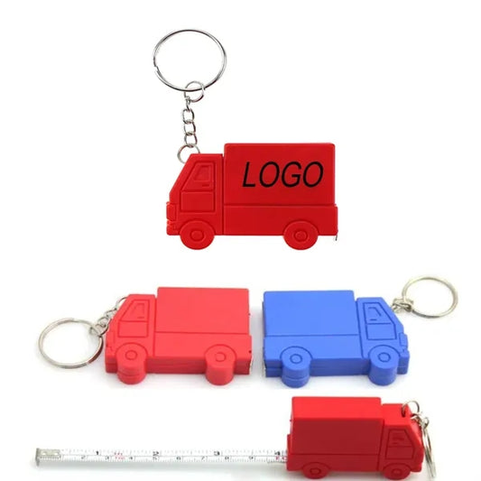 Plastic-Cased Truck-Shaped 1-Meter Tape Measure Keychain