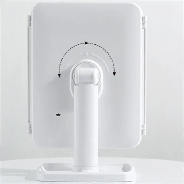 Foldable Storage Base Stepless Dimming 3X LED Makeup Mirror