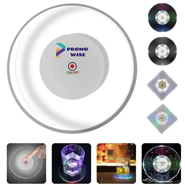 Multi-Color 3 Lighting Modes One-Touch Control LED Coaster