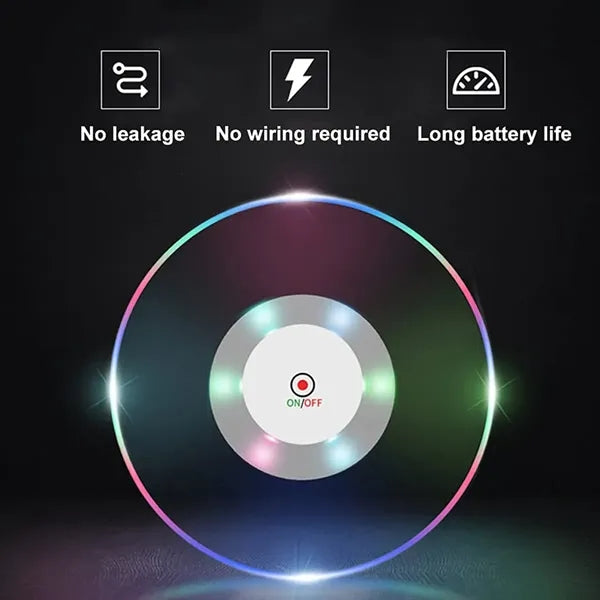 Multi-Color 3 Lighting Modes One-Touch Control LED Coaster