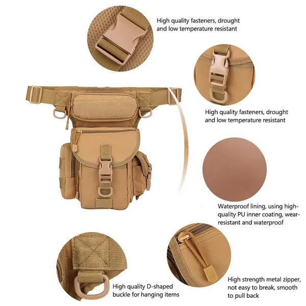 Waterproof Multi-Pocket Breathable Adjustable Straps Leg Bag