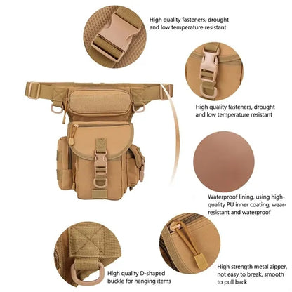 Waterproof Multi-Pocket Breathable Adjustable Straps Leg Bag