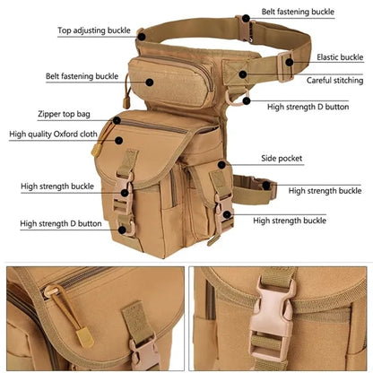 Waterproof Multi-Pocket Breathable Adjustable Straps Leg Bag