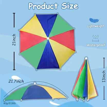 Waterproof Adjustable Fit Compact Breathable Umbrella Hat