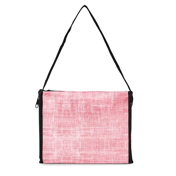 Denim Pattern Non-Woven 6-Pack Lunch Cooler Bag