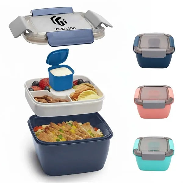 Microwave safe salad bento lunch box with compartments
