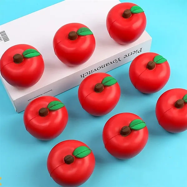 Slow-Rebound Stress Relief PU Memory Foam Apple Squeeze Toy