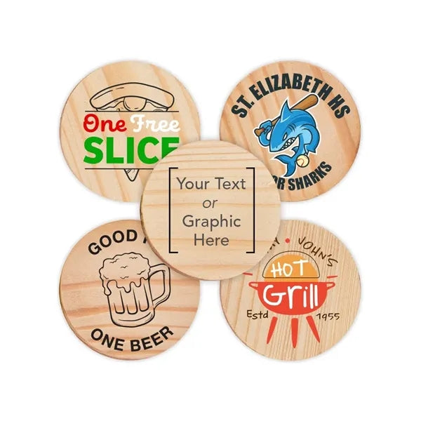 Wood Game Token 1 1/2" Wooden Nickel
