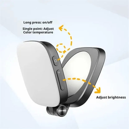 Pocket 360-Degree Magnetic Selfie Fill Light Built-In Mirror