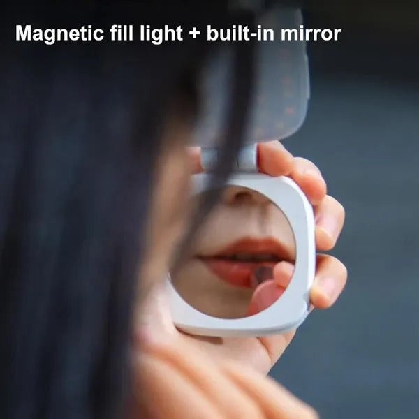 Pocket 360-Degree Magnetic Selfie Fill Light Built-In Mirror