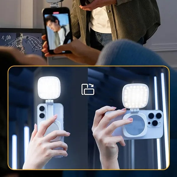 Pocket 360-Degree Magnetic Selfie Fill Light Built-In Mirror