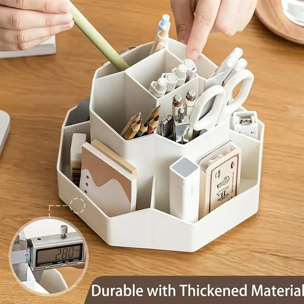 Durable 9-Grid Large Capacity 360-Degree Rotating Pen Holder