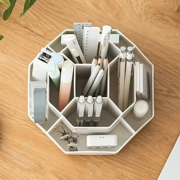 Durable 9-Grid Large Capacity 360-Degree Rotating Pen Holder
