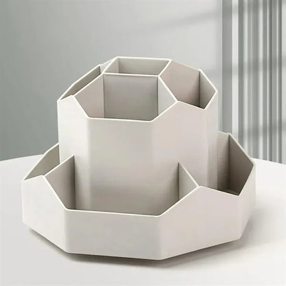 Durable 9-Grid Large Capacity 360-Degree Rotating Pen Holder