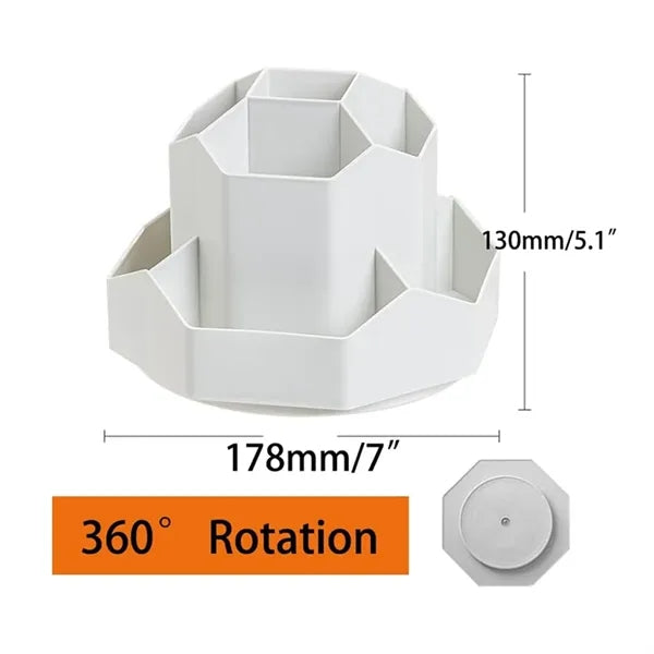 Durable 9-Grid Large Capacity 360-Degree Rotating Pen Holder