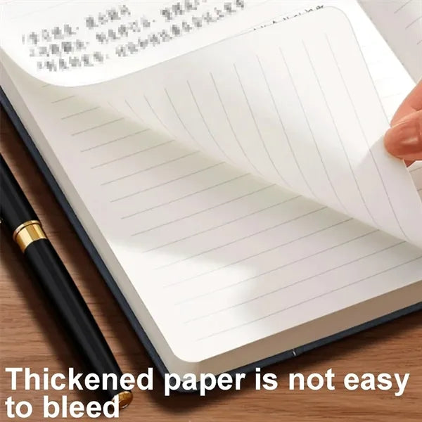 Waterproof Lay-Flat A5 PU Leather Notebook with Pen Holder