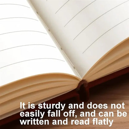 Waterproof Lay-Flat A5 PU Leather Notebook with Pen Holder