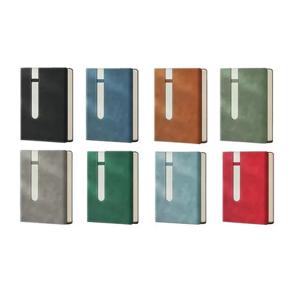 Waterproof Lay-Flat A5 PU Leather Notebook with Pen Holder