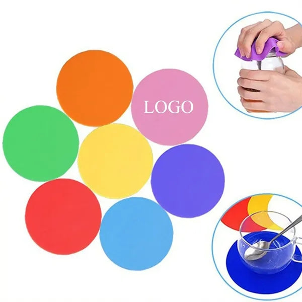 5" Round Silicone Heat Insulation Coaster with Jar Opener