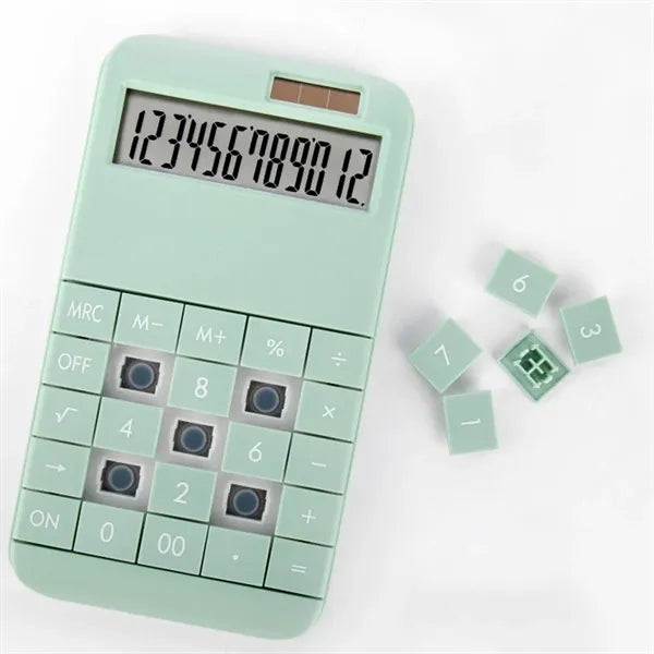 12-Digit LCD Auto-Off Solar Battery Dual-Power Calculator