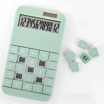 12-Digit LCD Auto-Off Solar Battery Dual-Power Calculator