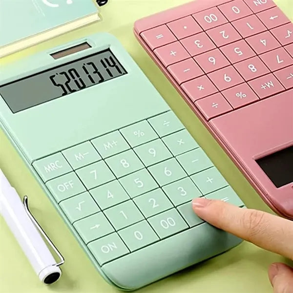 12-Digit LCD Auto-Off Solar Battery Dual-Power Calculator