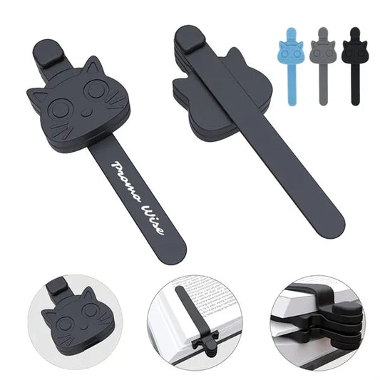 Soft Silicone Anti-Slip Cat-Head Shaped Magnetic Bookmarks