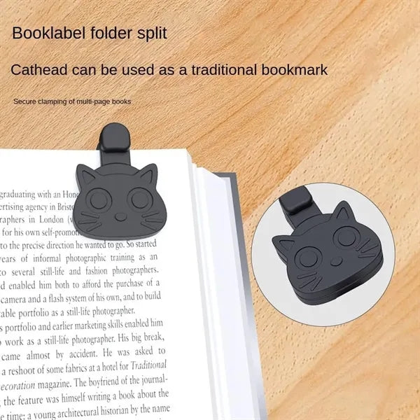 Soft Silicone Anti-Slip Cat-Head Shaped Magnetic Bookmarks