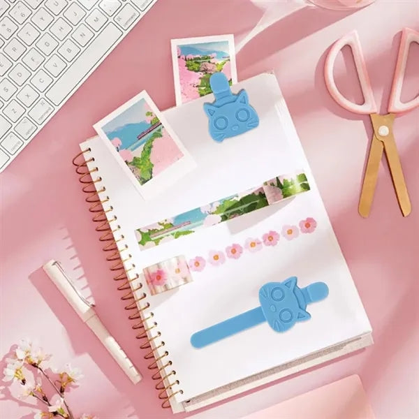 Soft Silicone Anti-Slip Cat-Head Shaped Magnetic Bookmarks