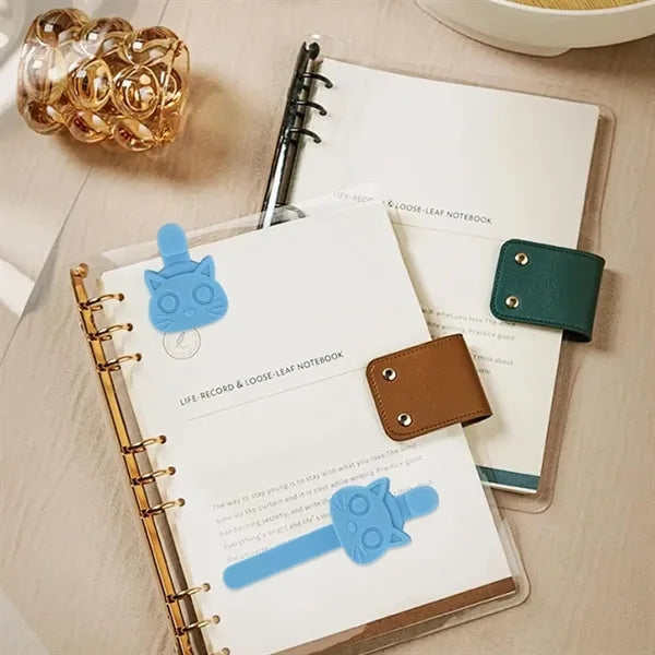 Soft Silicone Anti-Slip Cat-Head Shaped Magnetic Bookmarks