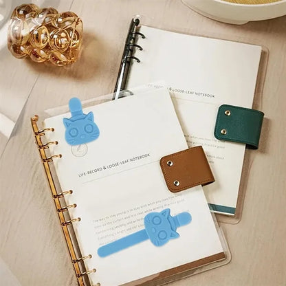 Soft Silicone Anti-Slip Cat-Head Shaped Magnetic Bookmarks