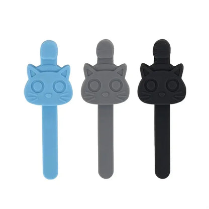 Soft Silicone Anti-Slip Cat-Head Shaped Magnetic Bookmarks