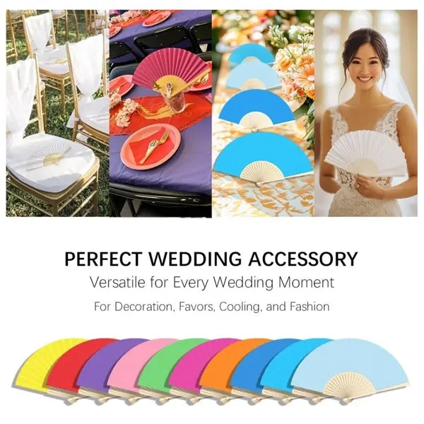 Hand Paper Folding Bamboo Fan